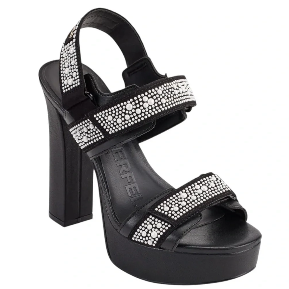 KARL LAGERFELD womens Alessia Pearl Studs Platform Heel